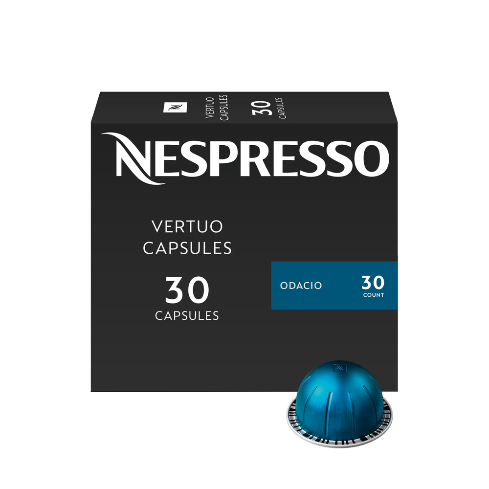 Nespresso Odacio box front showing packaging and bold roast benefit