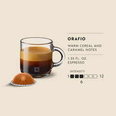Nespresso Orafio espresso pour with crema for rich concentrated flavor