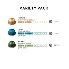 Nespresso Stormio capsule close-up highlighting bold roast aromas and intensity