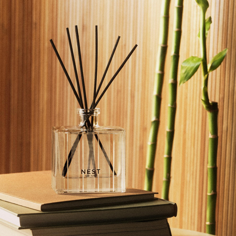 NEST New York close-up of natural rattan reeds showing texture and improved oil wicking for steady diffusion