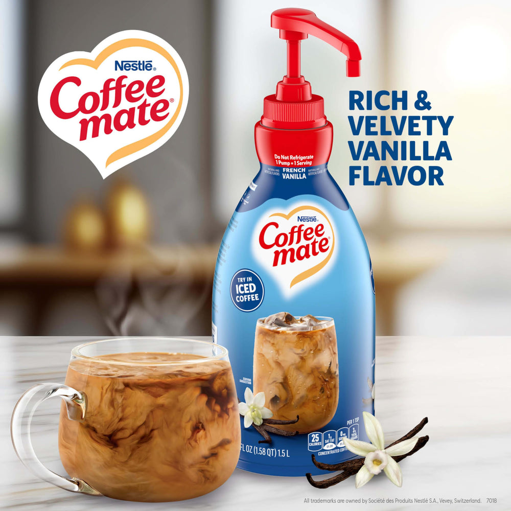 Nestle Coffee mate pump mechanism close-up highlighting secure tamper-resistant feature
