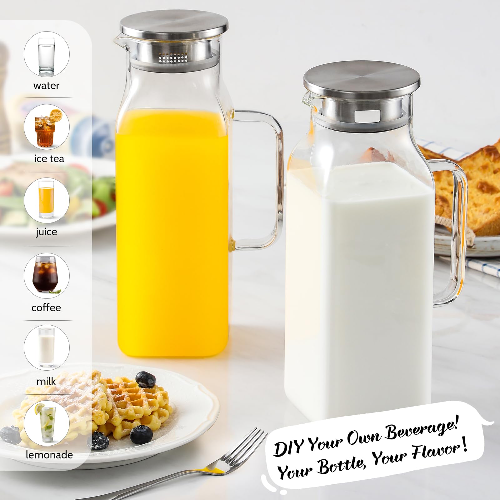 NETANY angle view showing spout and ergonomic handle for drip-free pouring