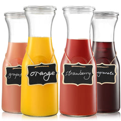 NETANY front view of four clear 1L carafes showing elegant presentation benefit