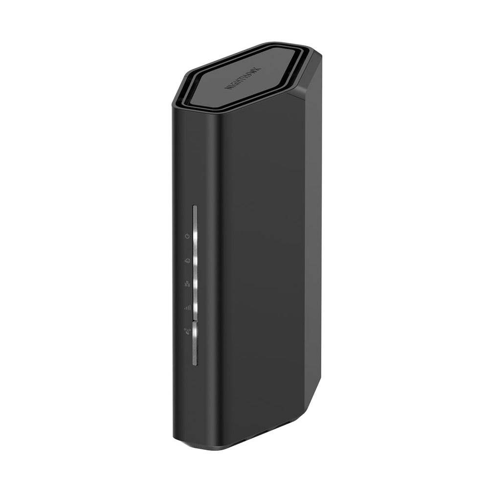 NETGEAR Nighthawk RS90 front view showing indicator lights and compact design, ensures clear status