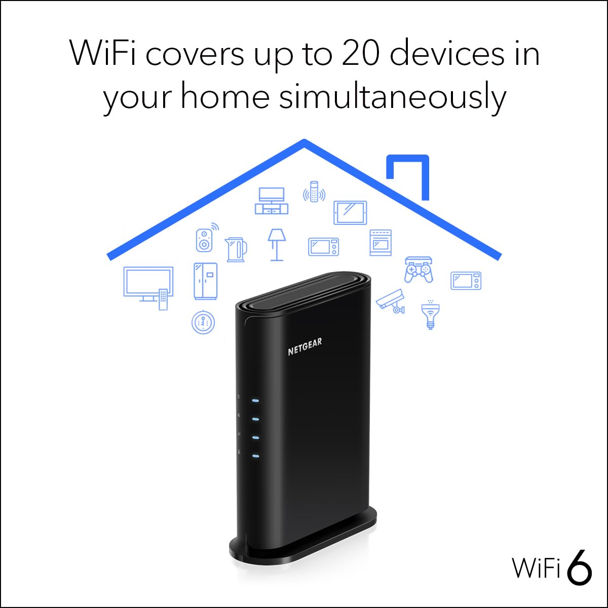 NETGEAR R6700AX paired with smartphone showing Nighthawk app for easy network management