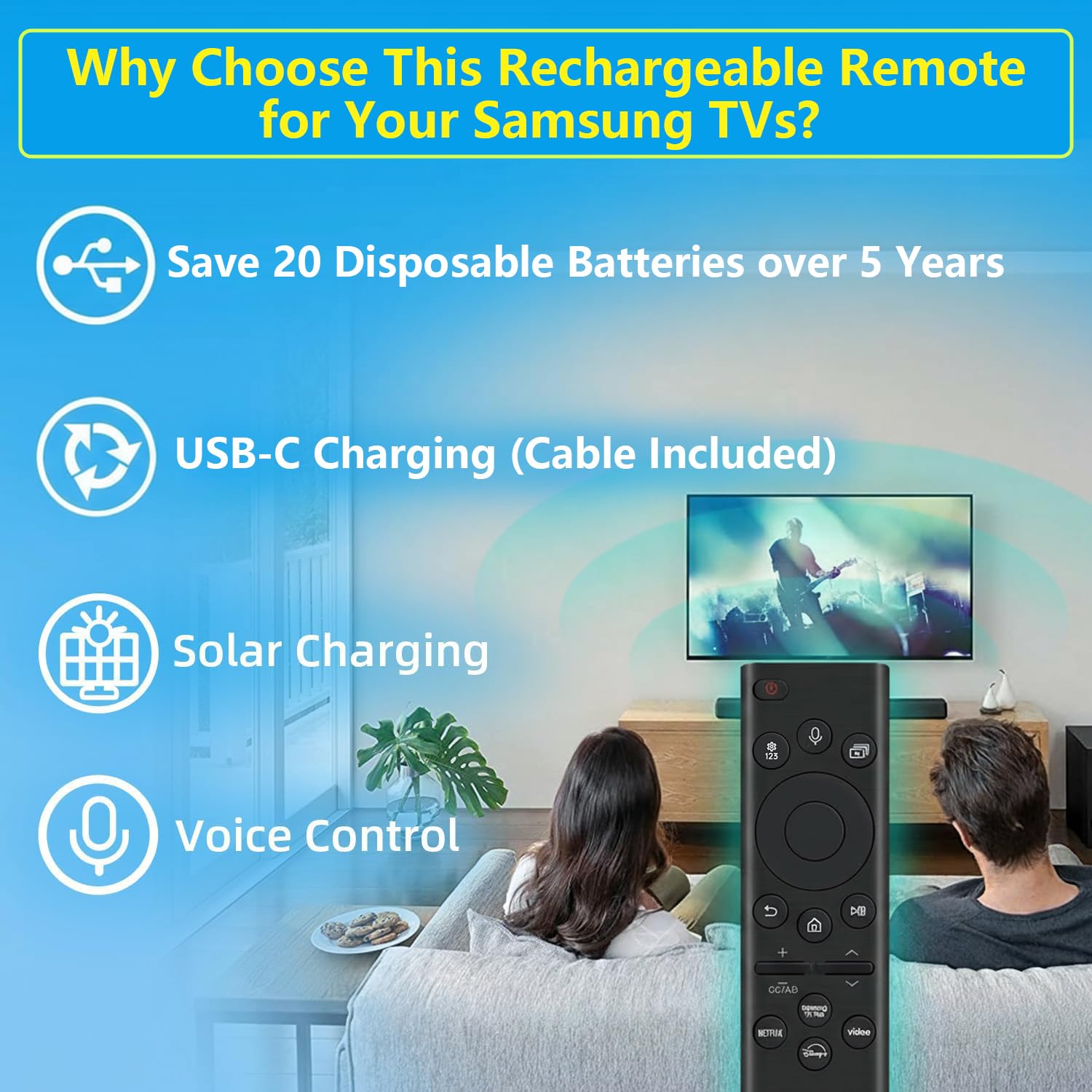 Nettech remote in use hand holding demonstrating responsive voice control