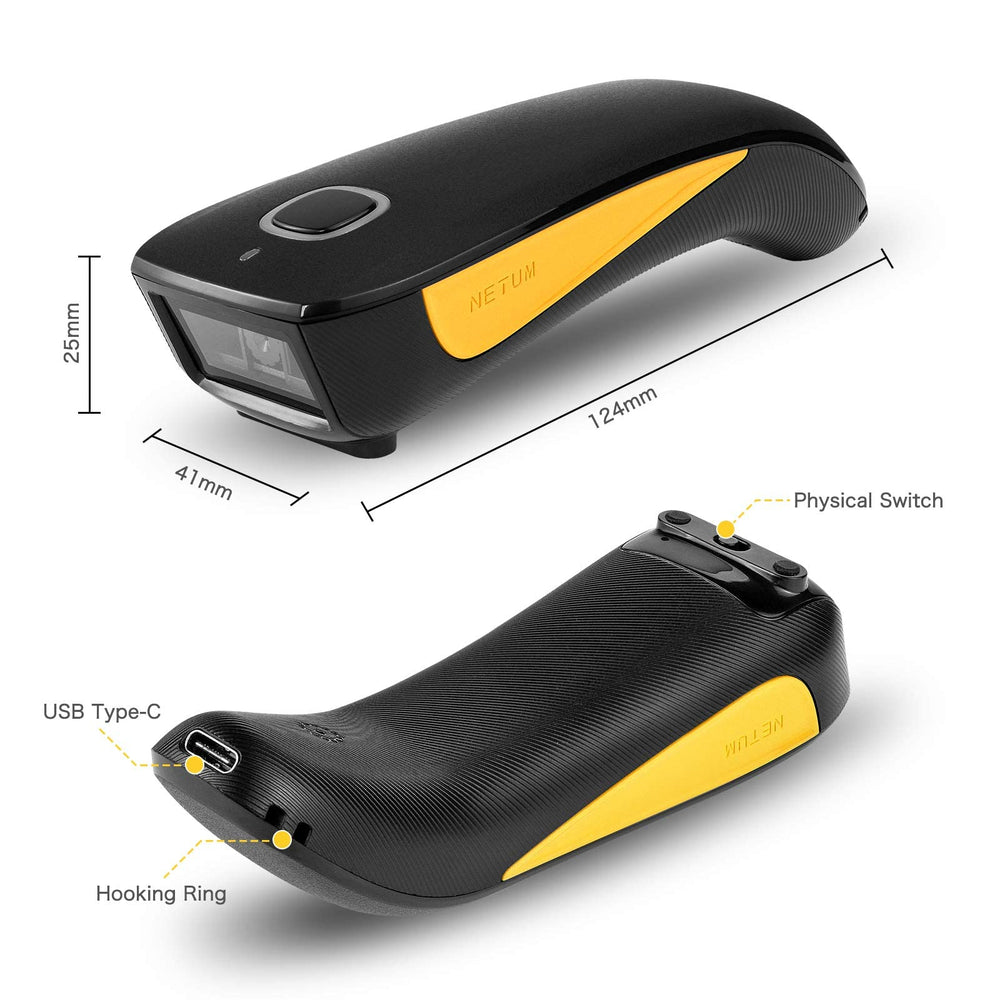 NETUM C850 connected via USB cable while charging and scanning to maintain workflow