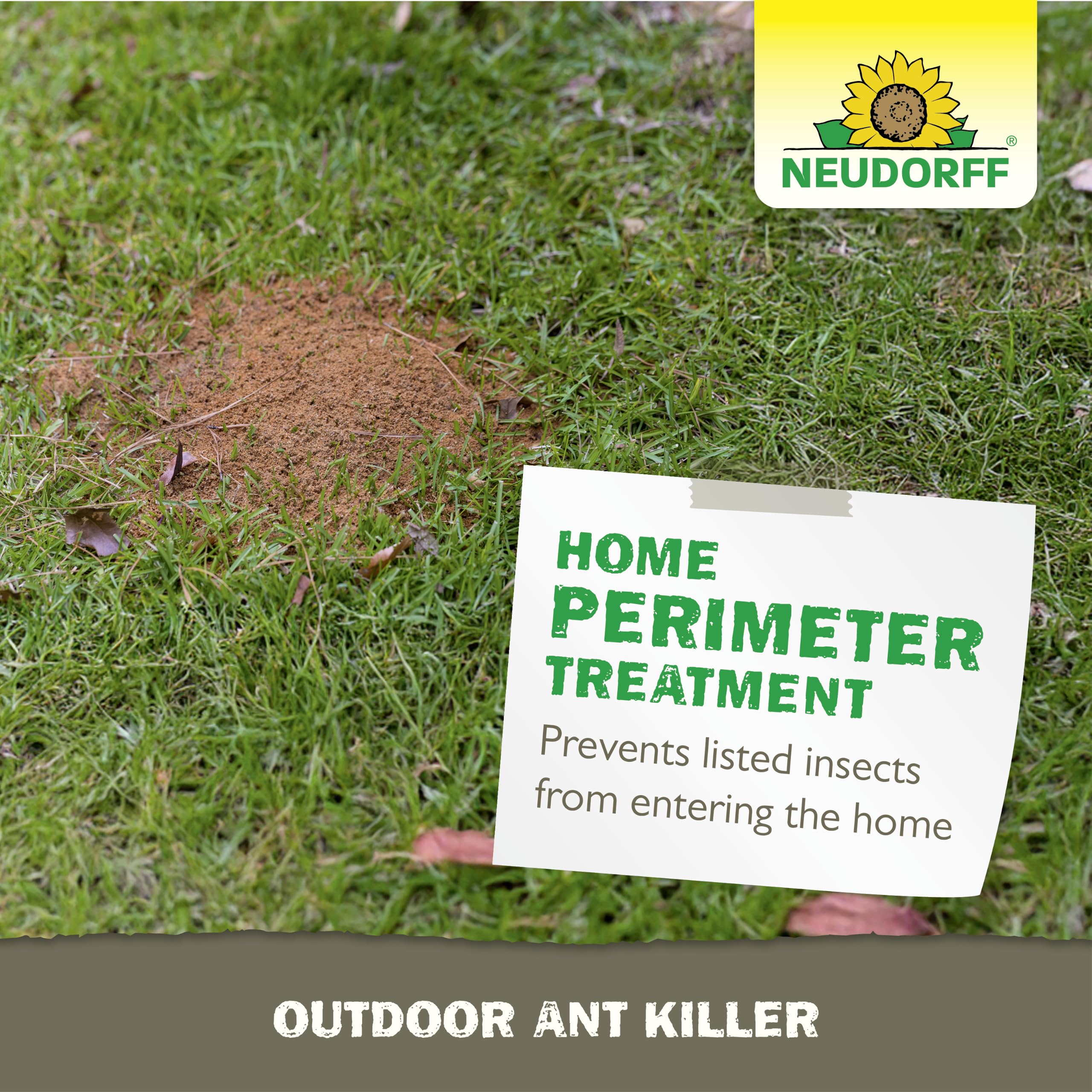 Neudorff granules applied inside a greenhouse demonstrating targeted pest control