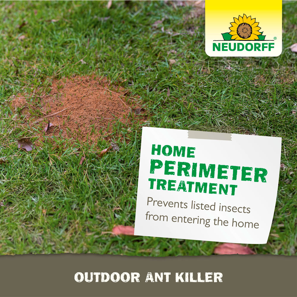 Neudorff granules applied inside a greenhouse demonstrating targeted pest control