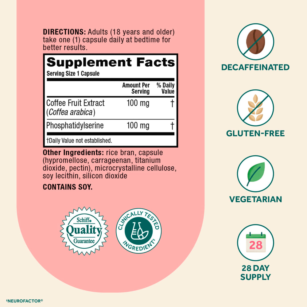 NEURIVA Neurofactor coffee cherry extract close-up highlighting natural ingredient