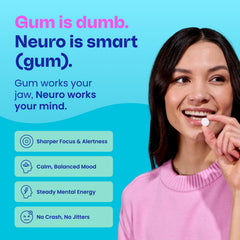 Close-up of a Neuro gum piece texture displaying clean surface and chewable form