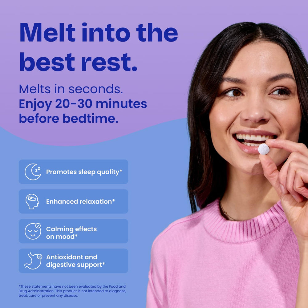 Neuro meltaway mint on tongue demonstrating no-water easy use