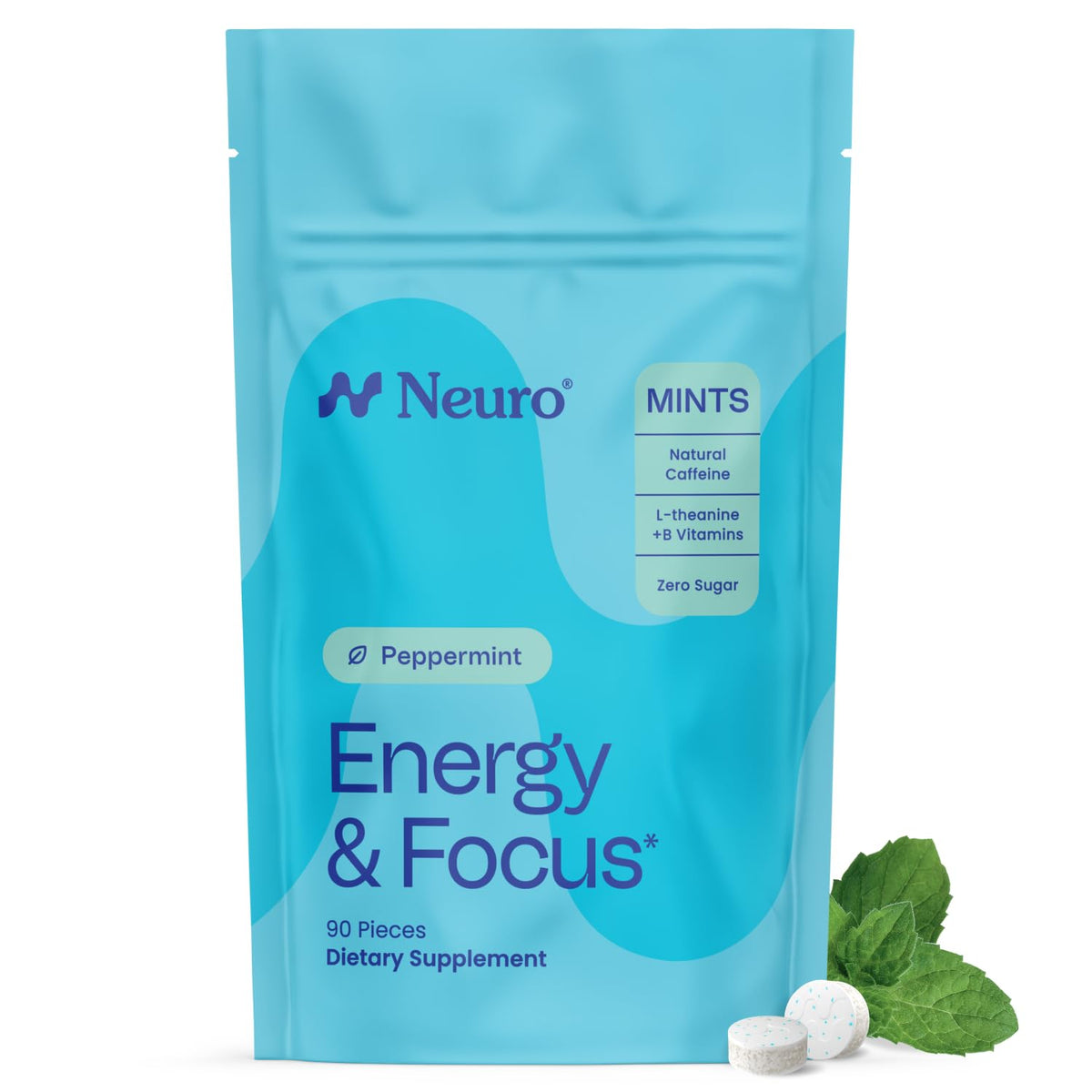 Neuro peppermint front tin showing compact packaging and portability