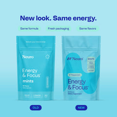 Neuro open tin with peppermint mints ready to take for quick energy
