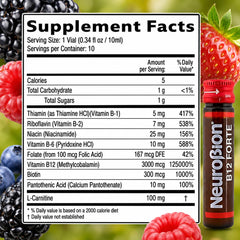Neurobion single vial close-up highlighting easy drinkable format
