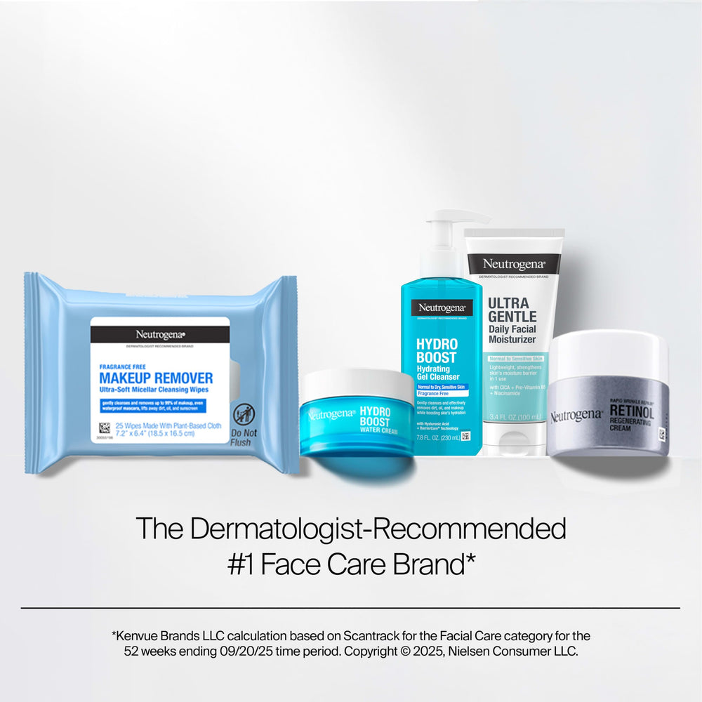 Neutrogena label close-up highlighting micro-peptide technology and ingredient clarity