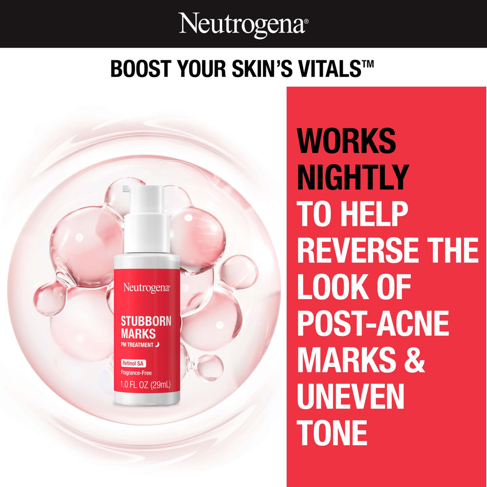 Neutrogena close-up of serum texture on fingertip, illustrating lightweight spreadability