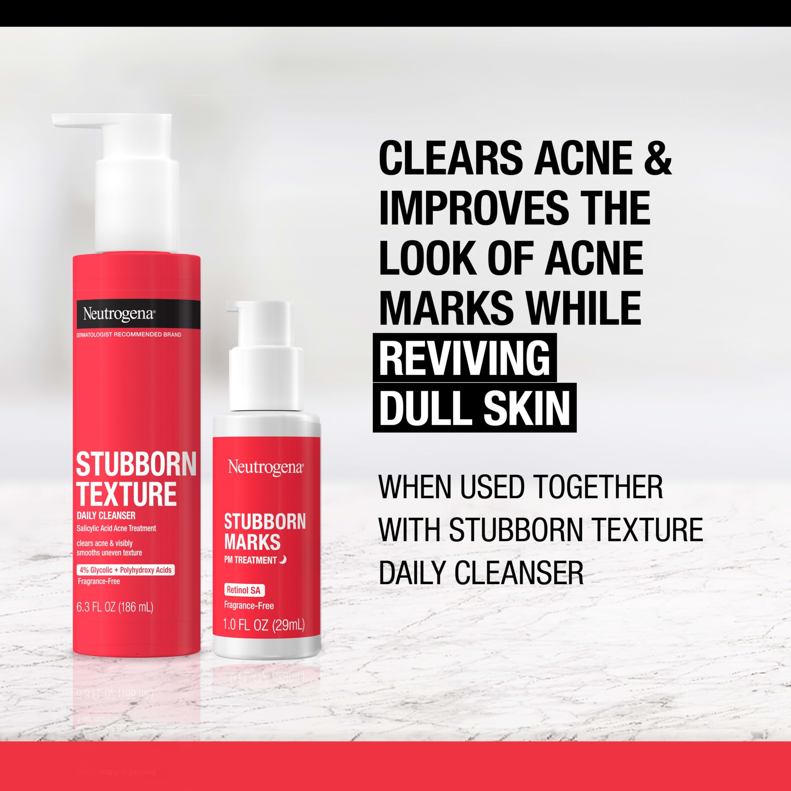 Neutrogena bottle in hand to show 1 fl oz scale and travel-friendly convenience