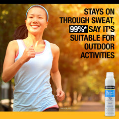 Neutrogena spray action demonstrating easy application and fast coverage for active lifestyles