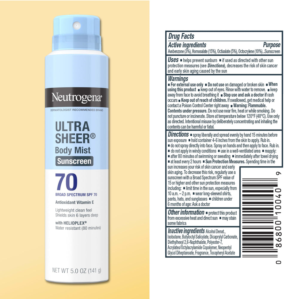 Neutrogena in lifestyle beach setting showing water-resistant use during activities
