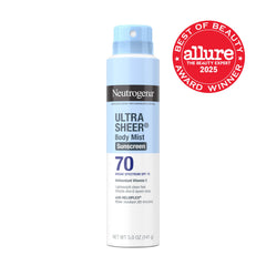 Neutrogena label close-up highlighting ingredients and water-resistance benefits