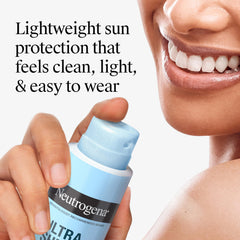Neutrogena spray texture on skin showing fast-absorbing, non-greasy finish