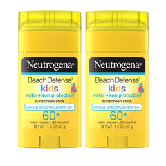 Neutrogena sunscreen stick front packaging showing SPF 60+ and child-friendly design