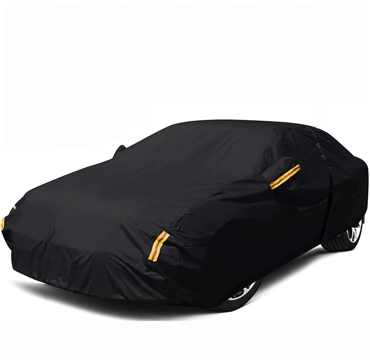 NEVERLAND front view of cover protecting sedan, shows full protection benefit