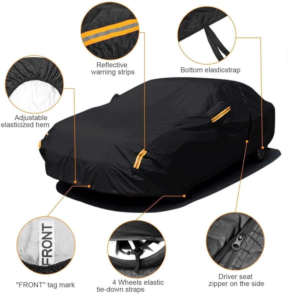 NEVERLAND wheel strap attached, secures cover against strong wind