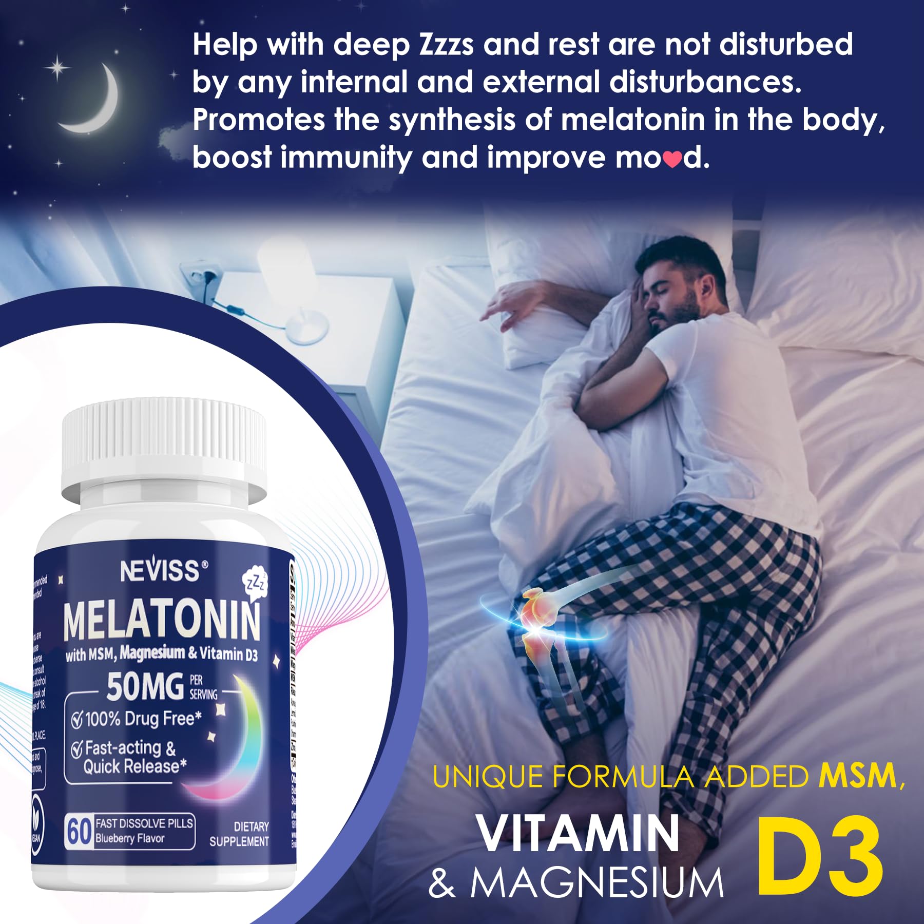NEVISS tablet dissolving on tongue for faster absorption benefit