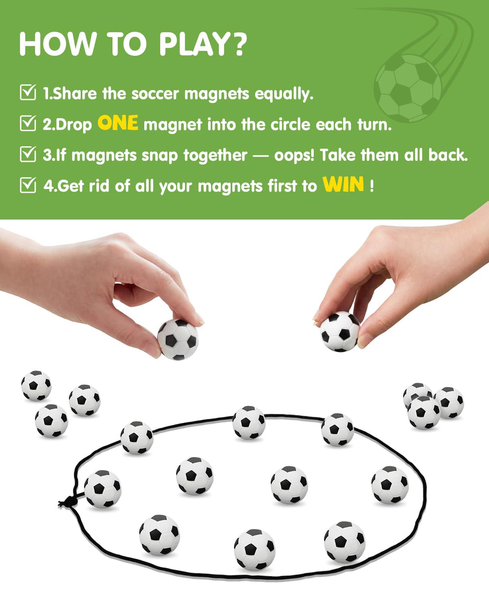 Nevzan football-shaped magnetic stones close-up highlighting soccer detail and tactile fun