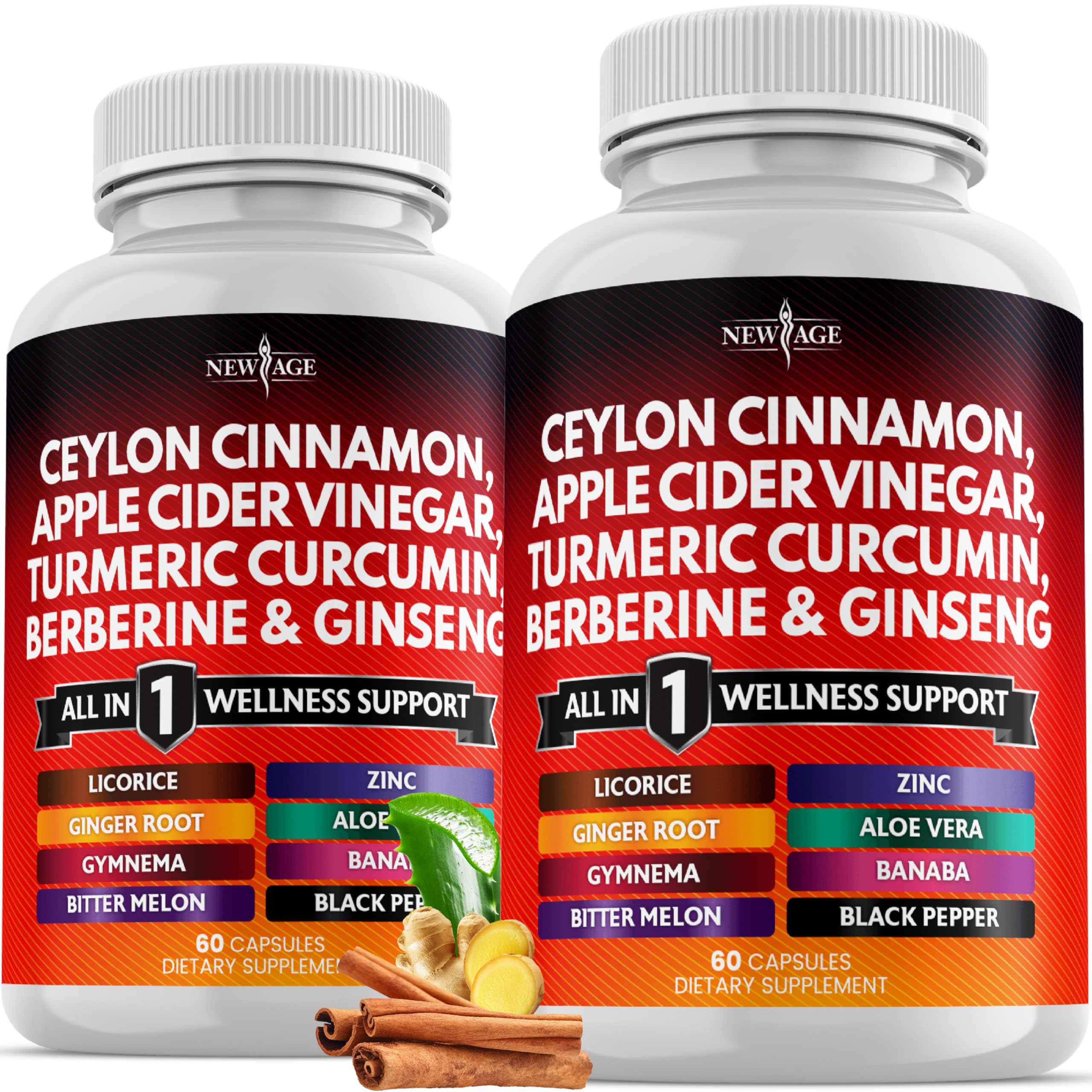 NEW AGE front packaging showing 120-count bottle and label benefit clarity