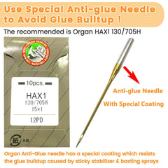 New brothread adhesive surface close-up demonstrating tack for secure hoop-free stitching