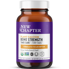 New Chapter bottle front view showing supplement benefits and organic seal
