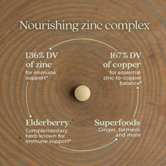 New Chapter ingredient label detail showing fermented zinc and organic vegetable base