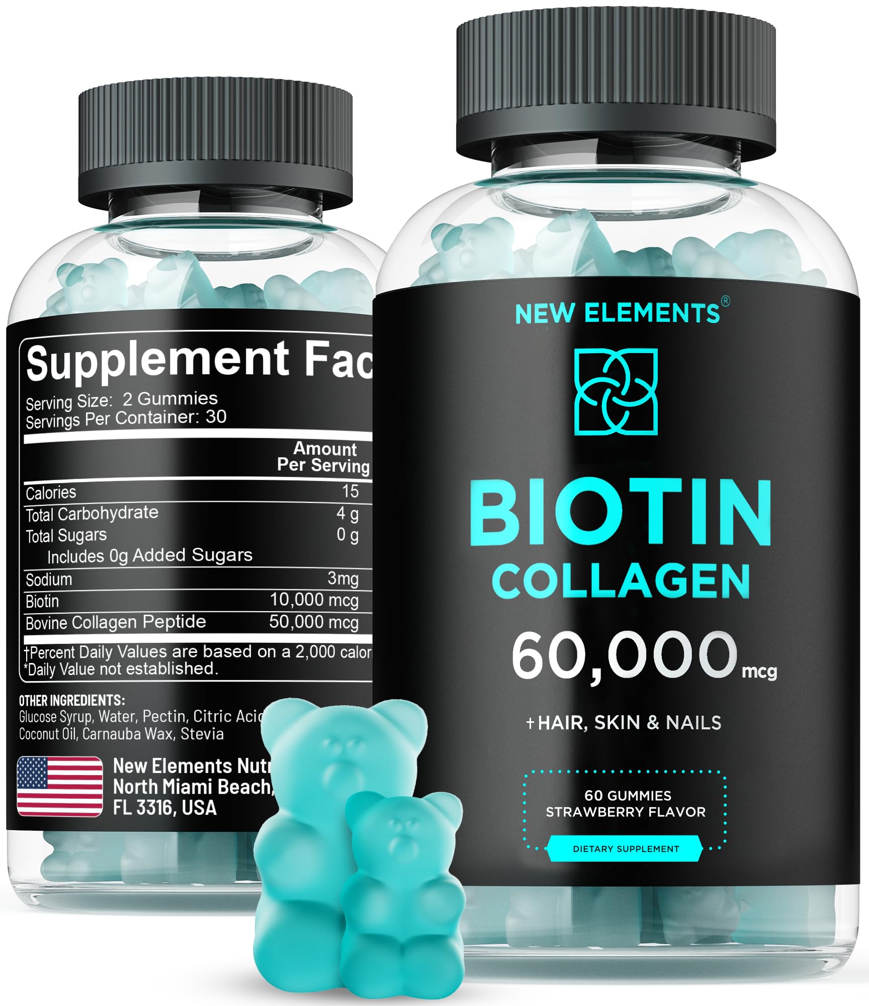 New Elements front packaging showing supplement benefits and branding