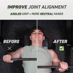 New Growth N-Gage Grips EZ angled profile closeup highlighting ergonomic wrist alignment benefit