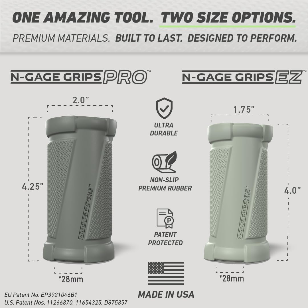 New Growth N-Gage Grips EZ attached to a cable handle illustrating safer, more stable pulls