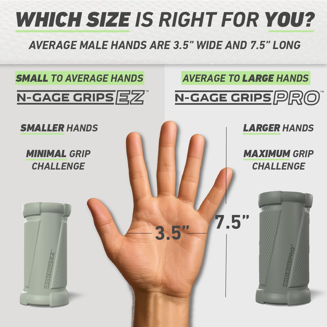 New Growth N-Gage Grips EZ fitted to a dumbbell handle showing thicker diameter engagement