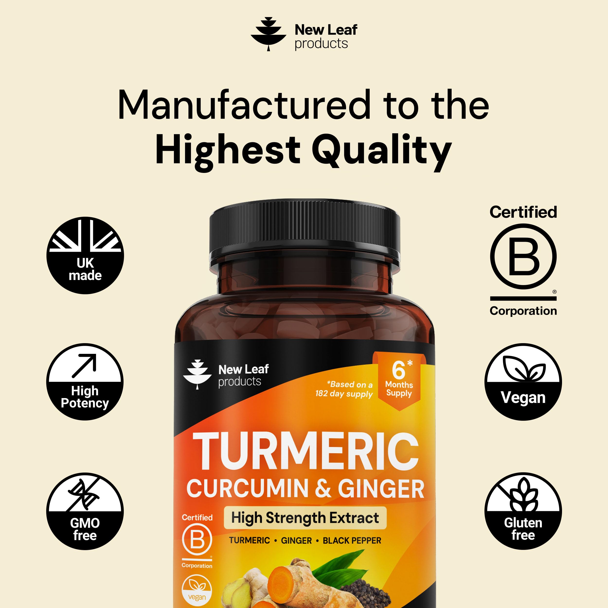 New Leaf turmeric extract powder texture showing concentrated source