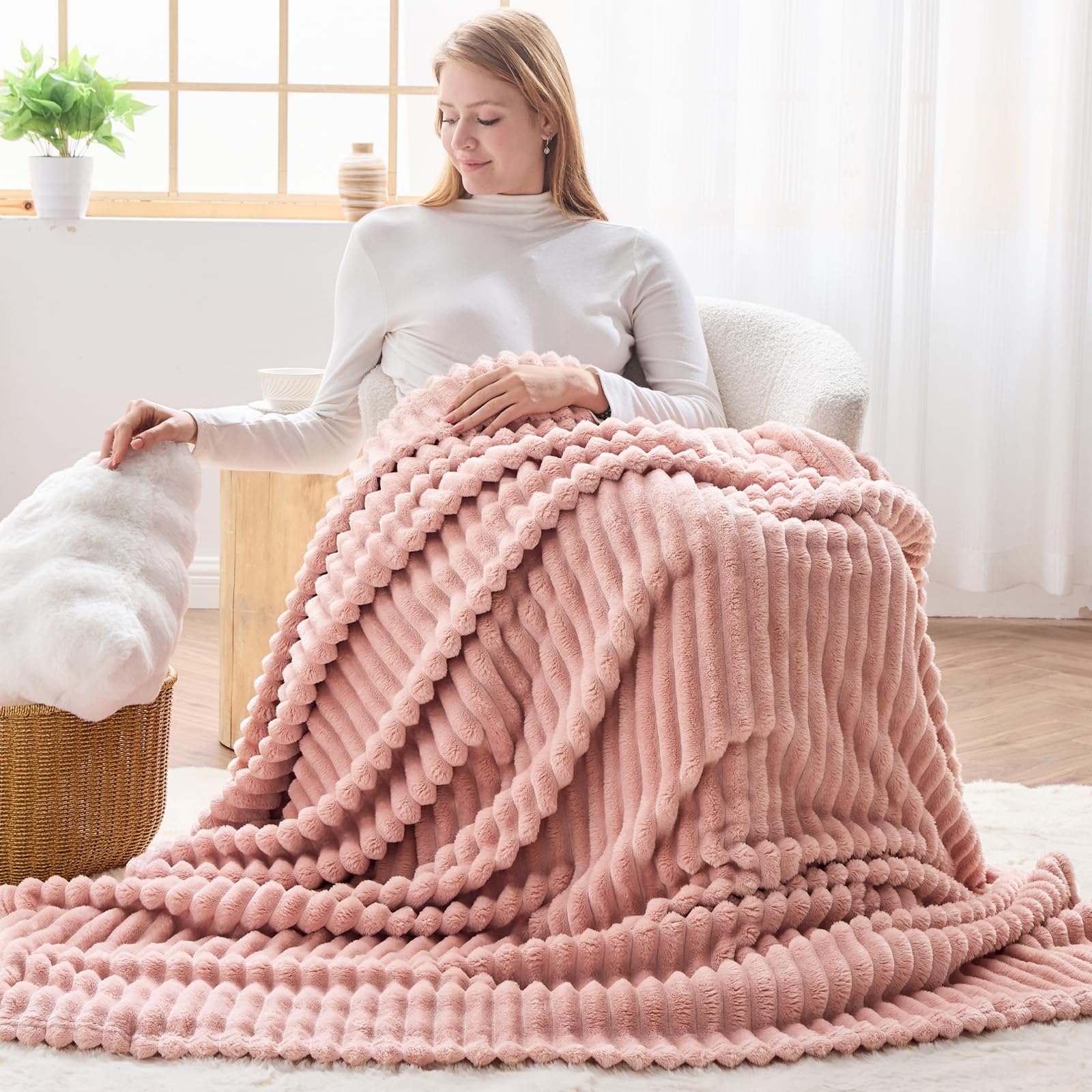 NEWCOSPLAY throw draped over bed showing layering and bedroom styling benefit