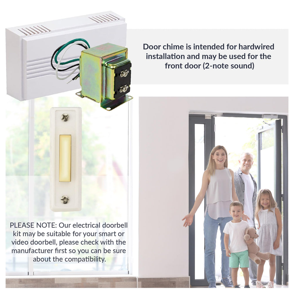 Newhouse Hardware button mounted on doorframe demonstrating nighttime visibility