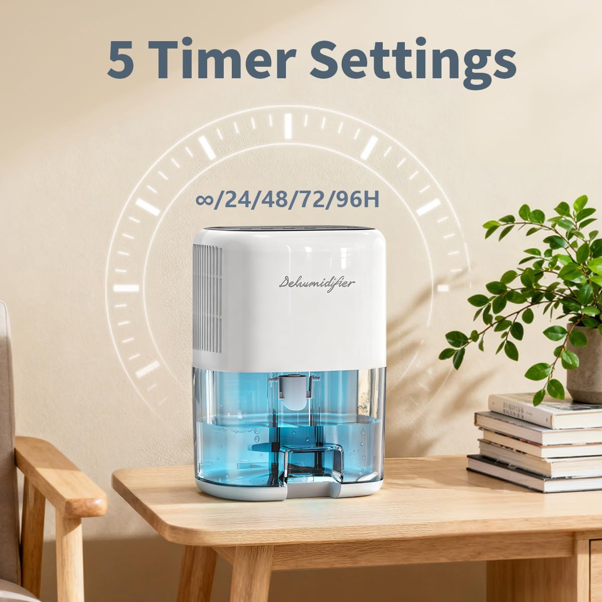 Newo dehumidifier glowing RGB night light in soft color to create relaxing ambience