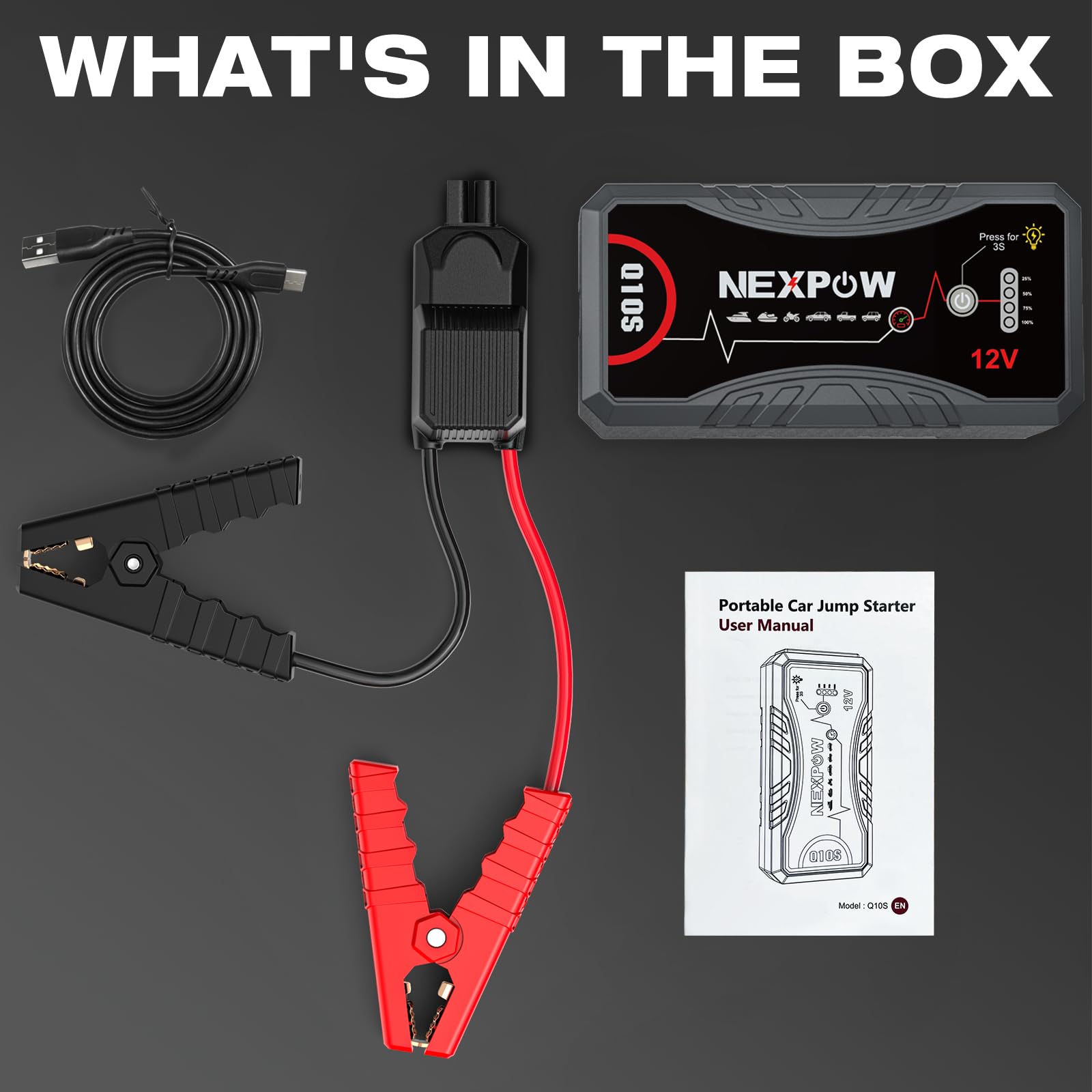 NEXPOW used roadside with car hood up showing emergency starting and charging capability