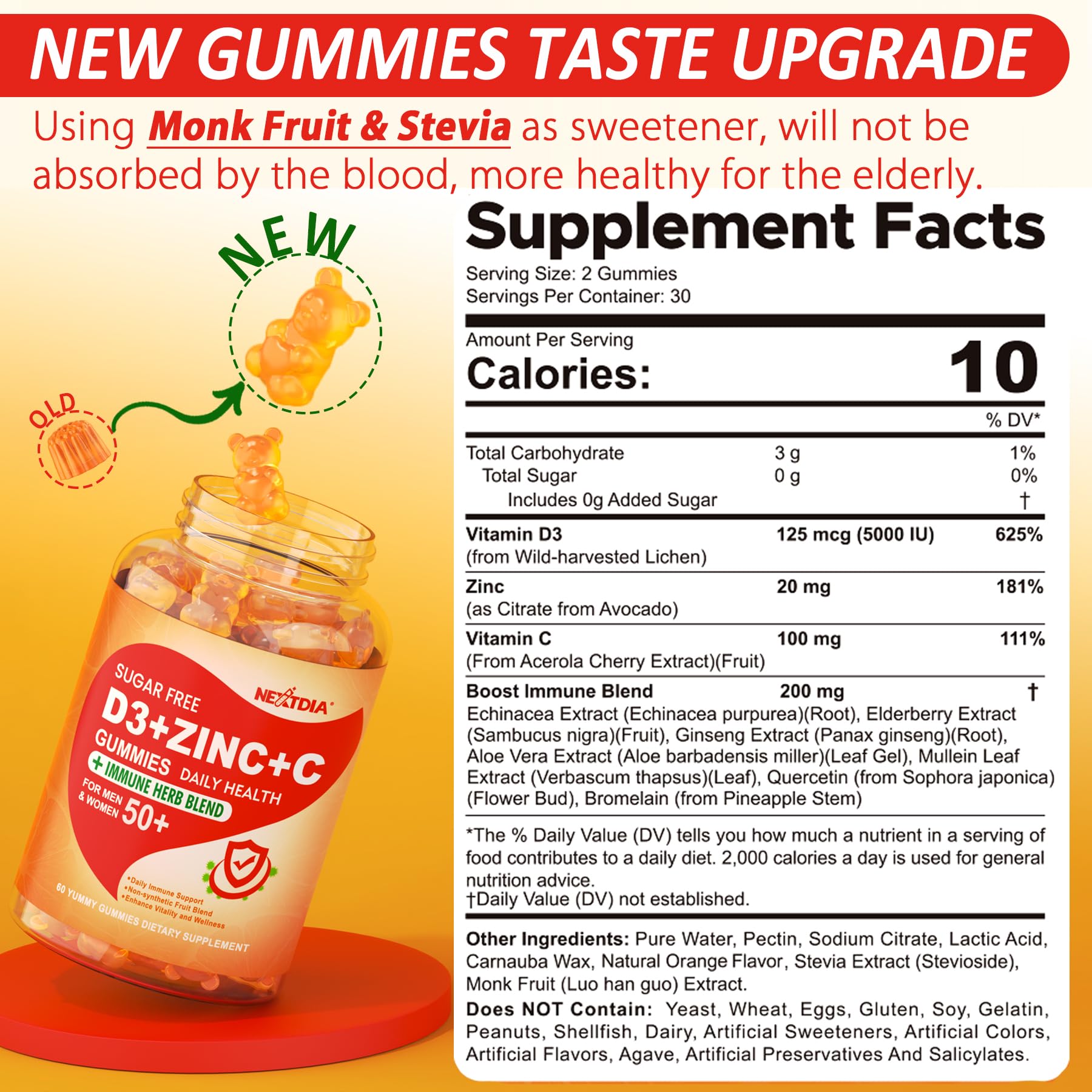 Nextdia close-up gummy texture highlighting acerola vitamin C natural source