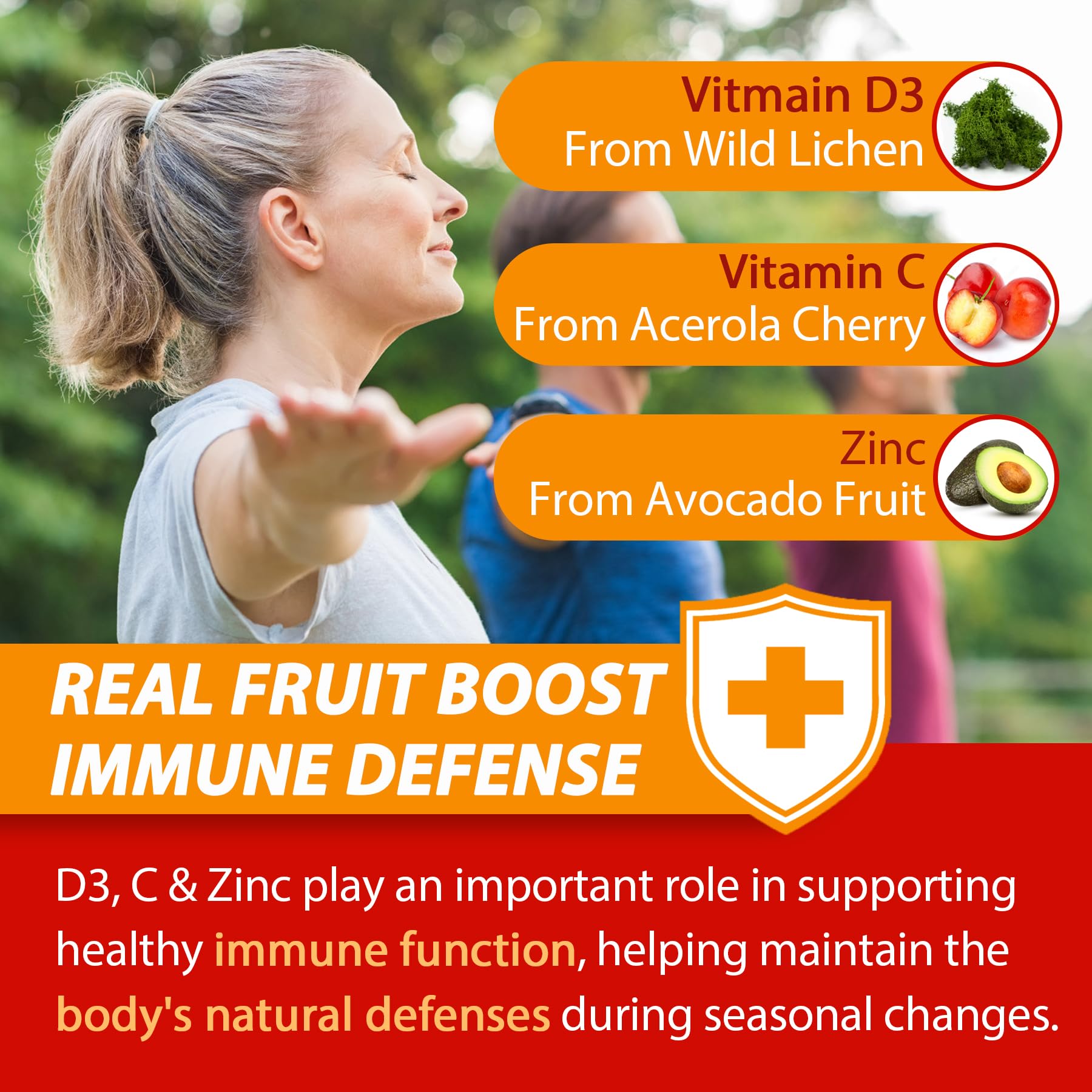 Nextdia gummies scattered with elderberry illustrating antioxidant support