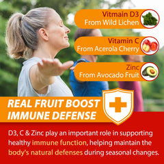 Nextdia gummies scattered with elderberry illustrating antioxidant support