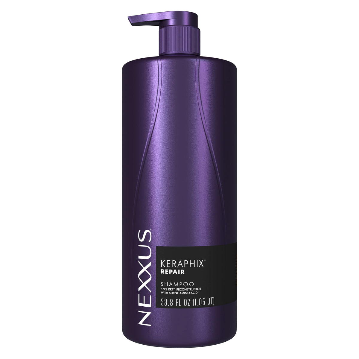 Nexxus KERAPHIX shampoo front bottle shows professional repair benefits
