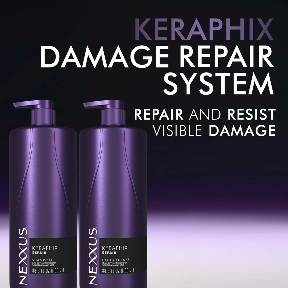 Nexxus shampoo in-hand during shower delivers visible repair while washing
