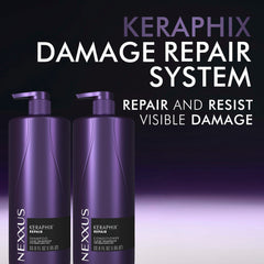 Nexxus shampoo in-hand during shower delivers visible repair while washing
